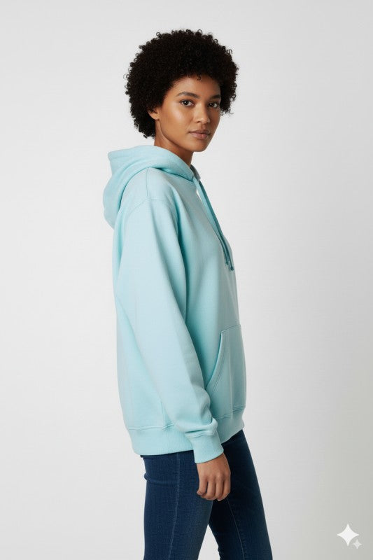 Unisex Fleece Pullover Hoodie #Turquoise