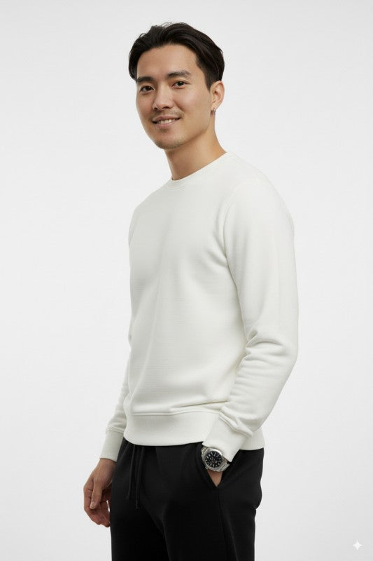 Unisex Fleece Crew Neck Sweatshirt #Ivory