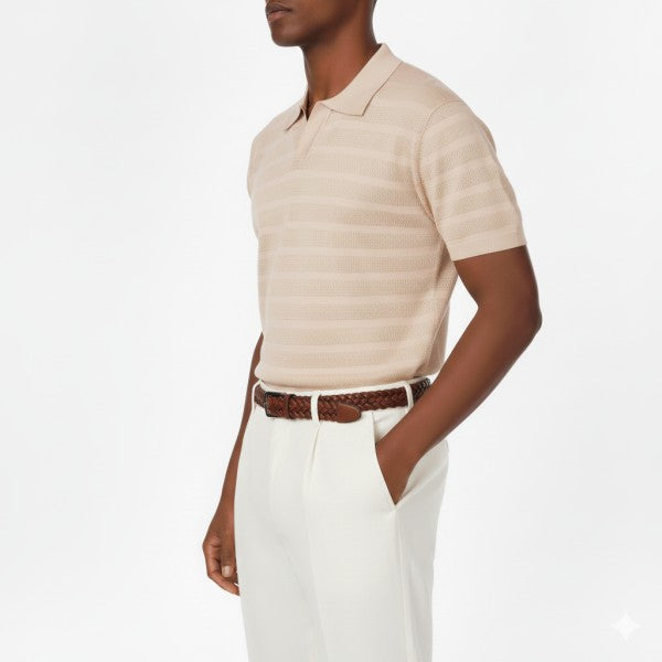 Knitted Polo HB-KJ3472 BEIGE