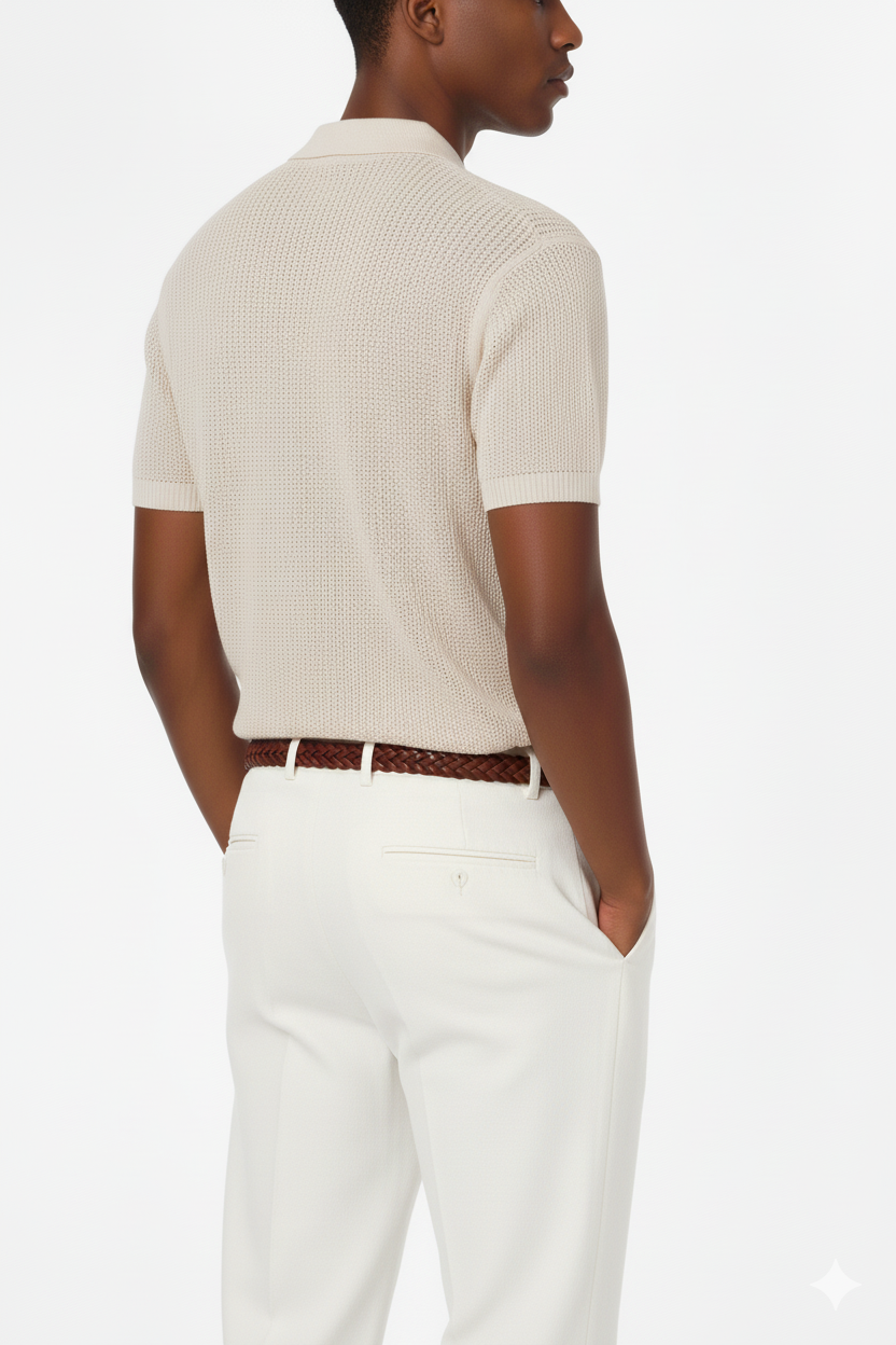 Knitted Polo HB-S4092 BEIGE