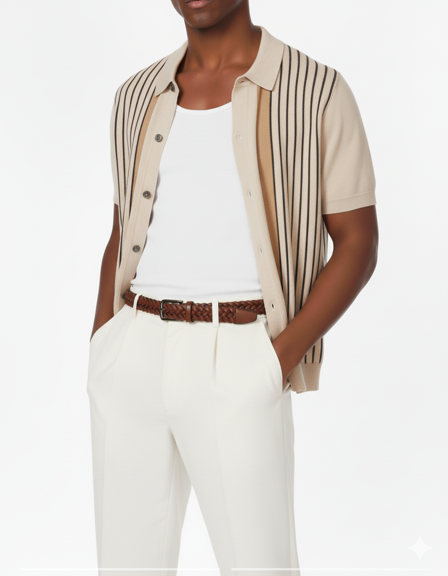 Knitted Polo HB-0050 BEIGE