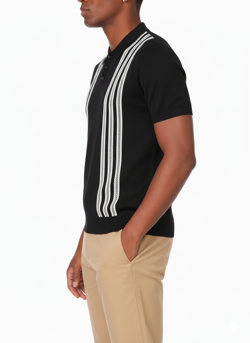 Knitted Polo HB-0112 BLACK