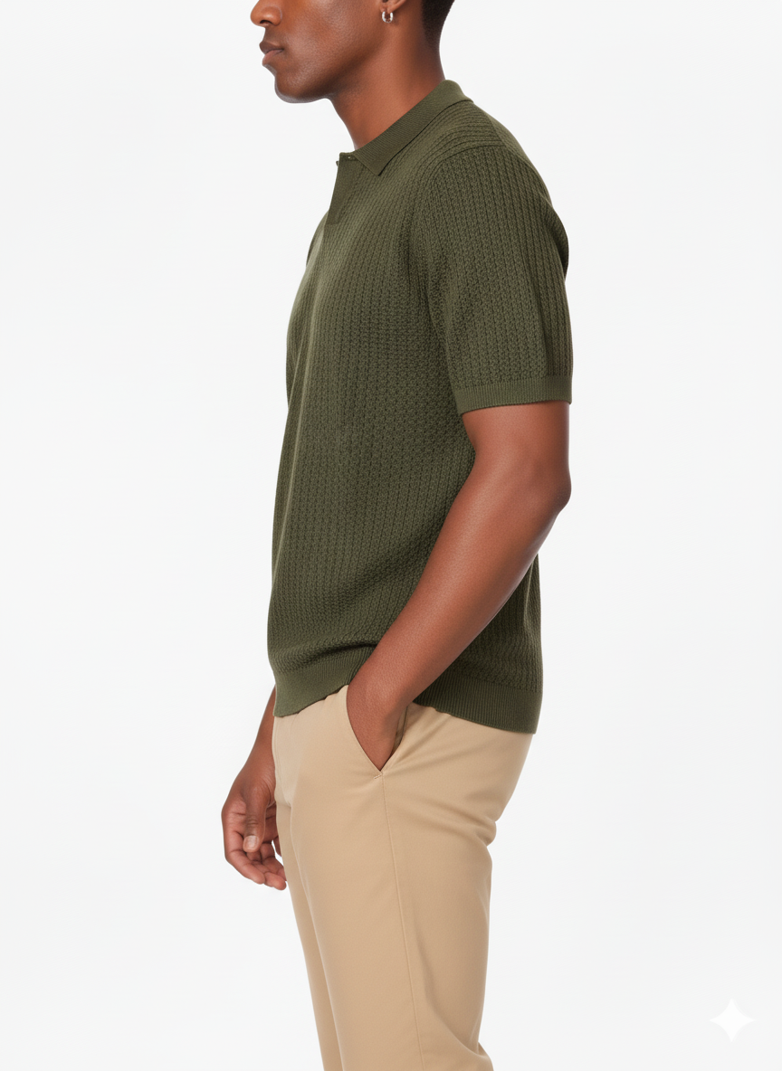Knitted Polo HB-75032 OLIVE