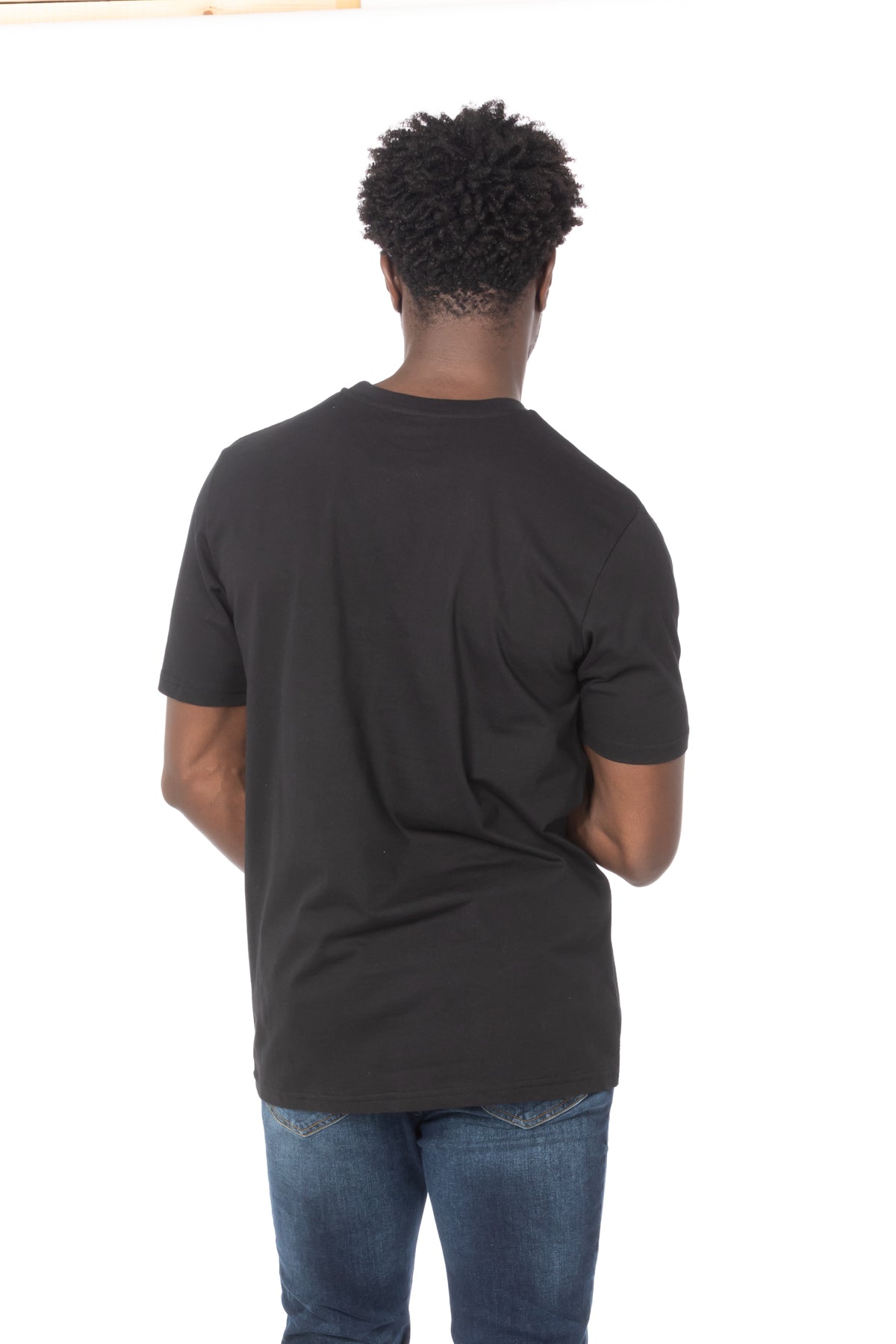 Solid Black Stripe Gray Cotton T-Shirt