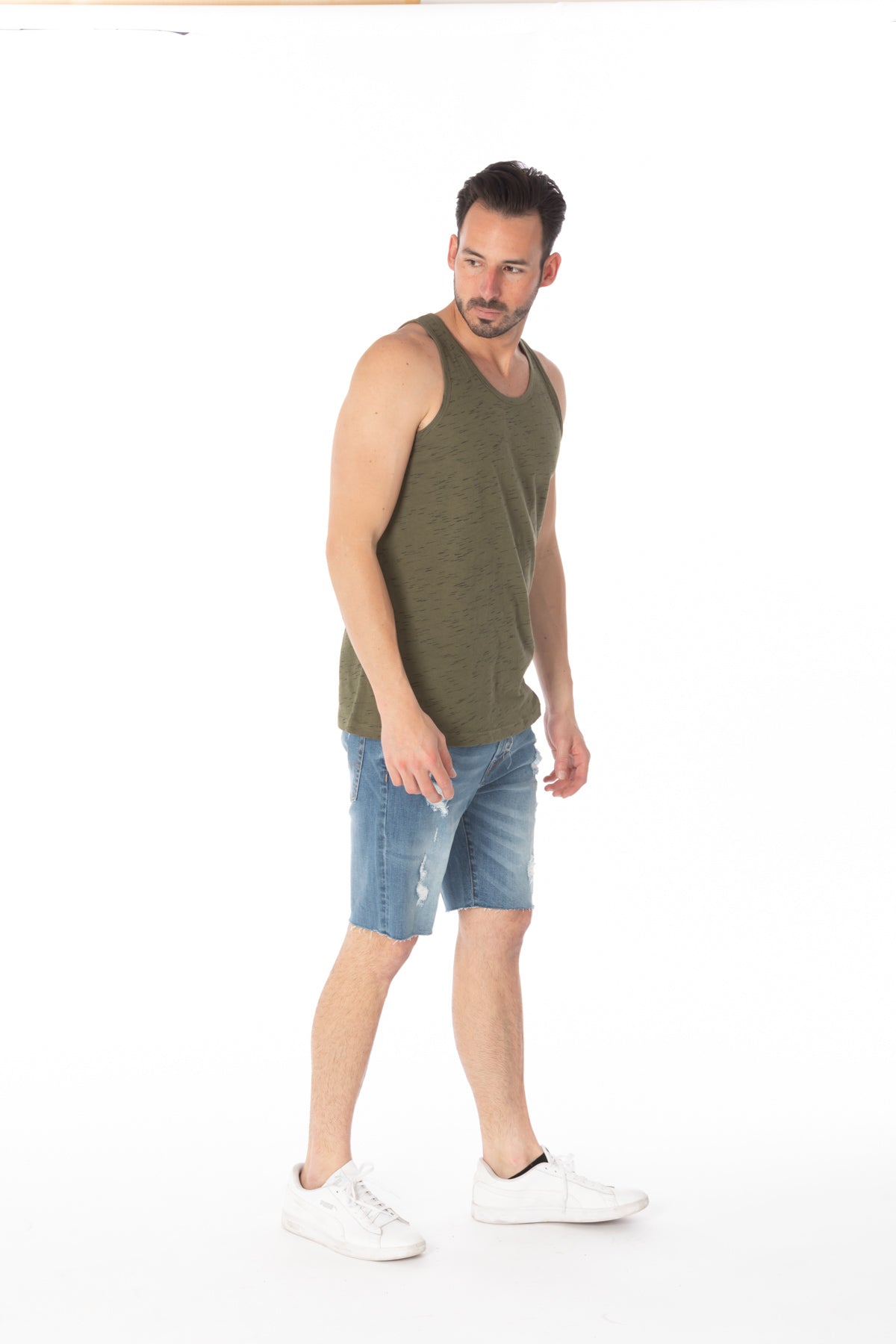 Hawks Bay - Premium Cotton Tank Top -#OLIVE