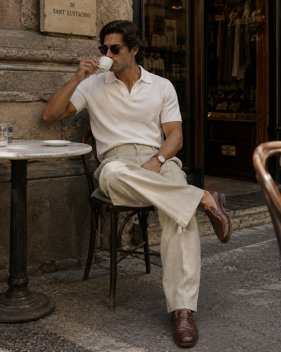Textured Knit Polo Shirts