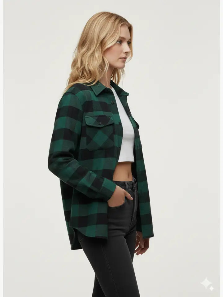 Flannel Long Sleeve Buffalo Plaid Shirt