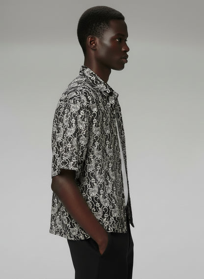 Men's Crochet Short Sleeve Shirt - #4416