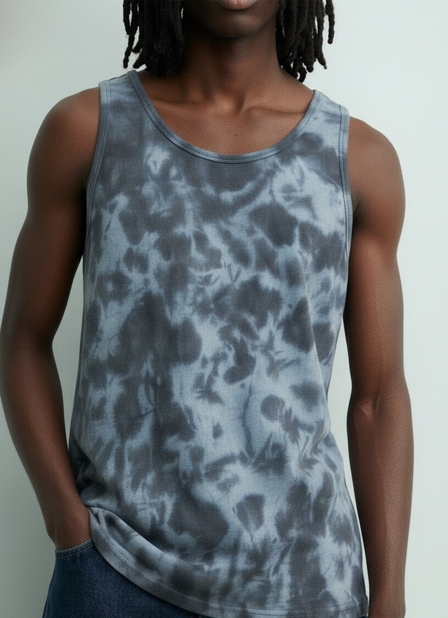 Blue Tie Dye Tank Top