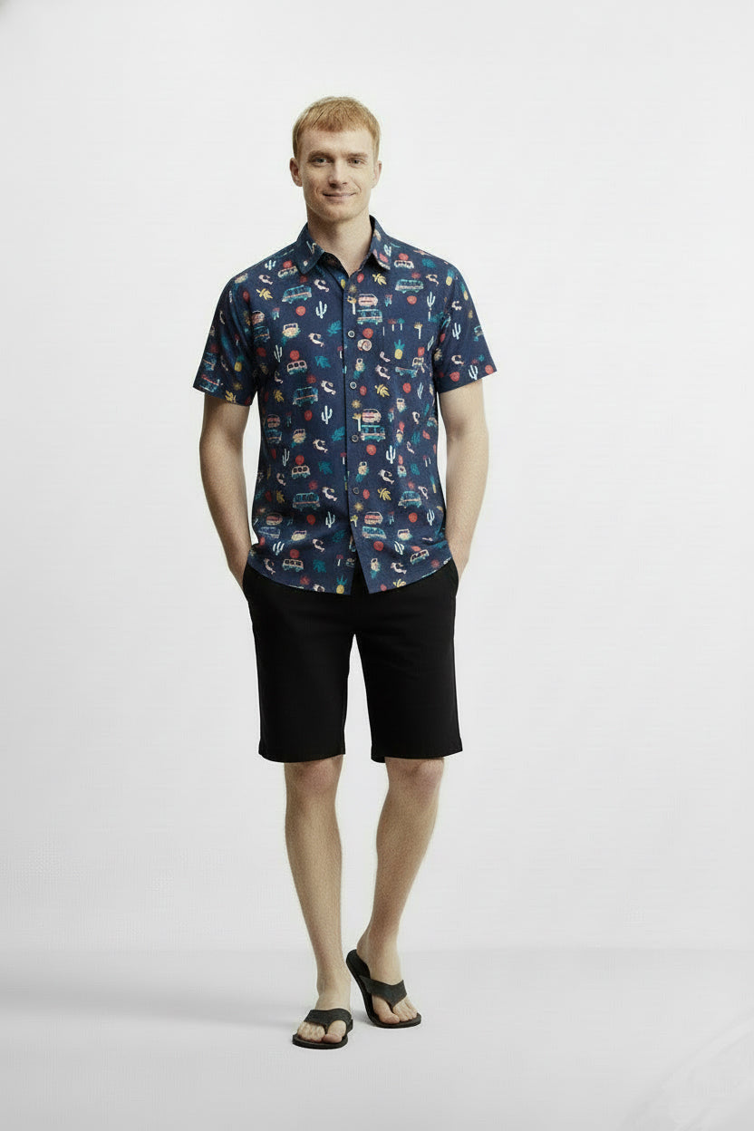 Men's Printed Woven Cotton Shirt