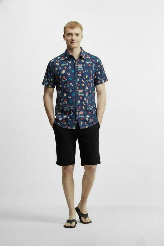 Men's Printed Woven Cotton Shirt