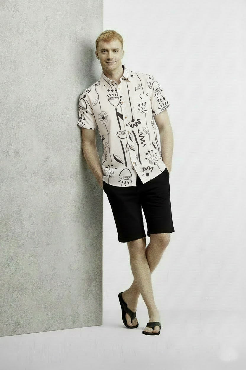 Men's Printed Woven Cotton Shirt