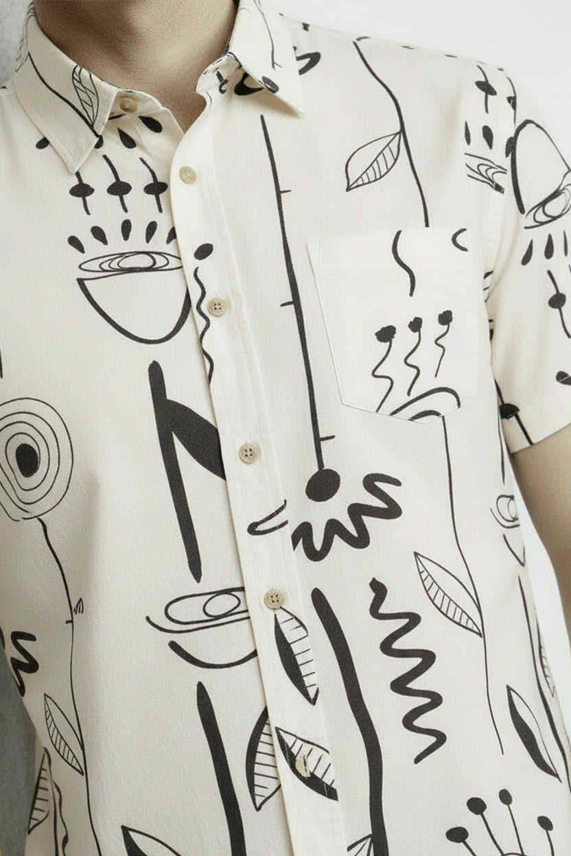 Men's Printed Woven Cotton Shirt