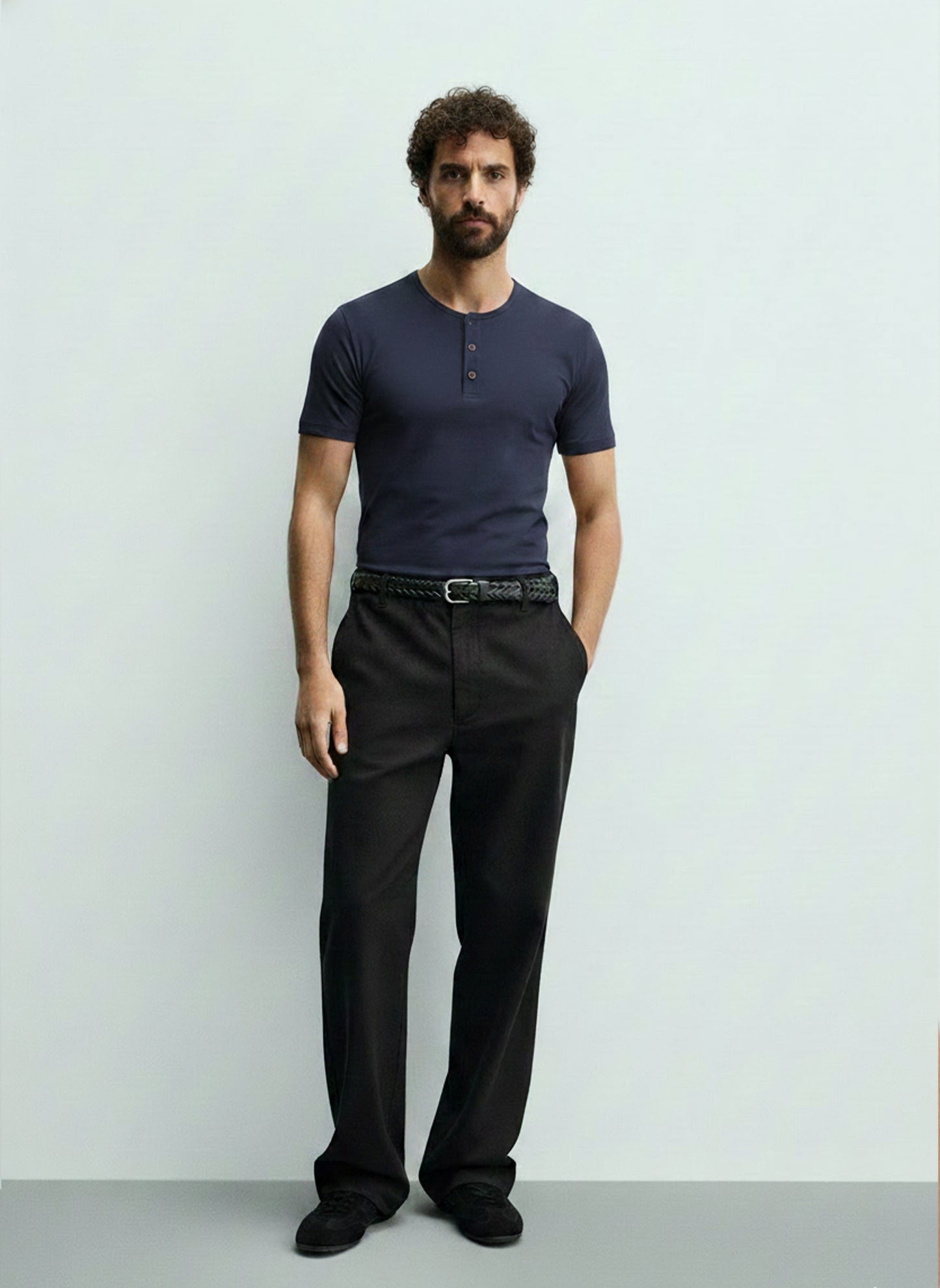 Men's Henley Short Sleeve T-Shirt #Navy