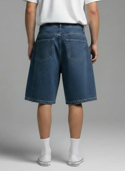 BAGGY FIT DENIM SHORTS (DARK BLUE)
