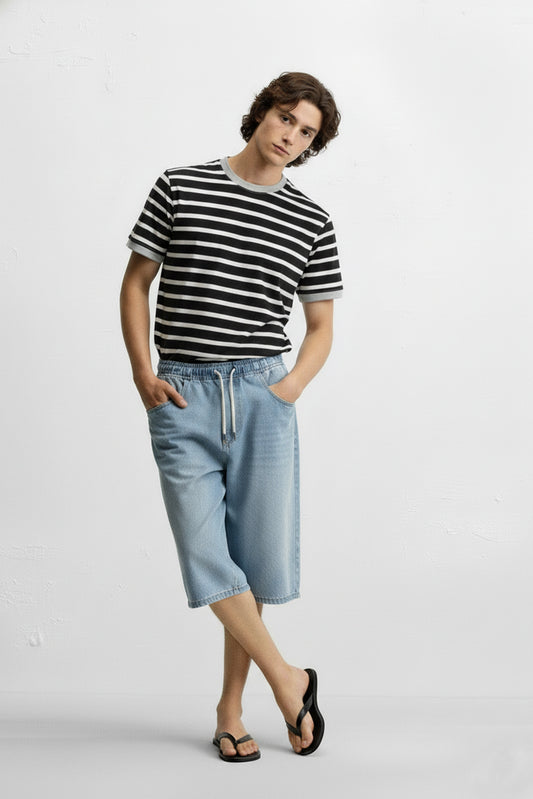 Black Grey Stripe T-Shirt