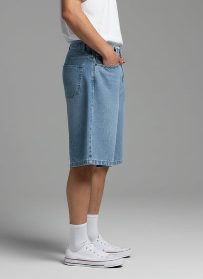 BAGGY FIT DENIM SHORTS (LIGHT BLUE)