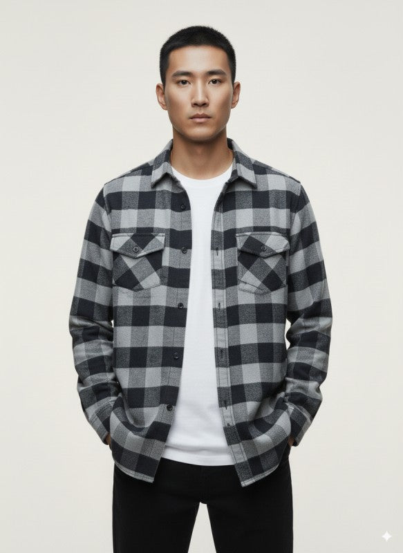 Flannel Long Sleeve Buffalo Plaid Shirt