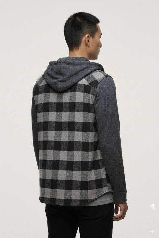 Flannel Shirt With Detachable Hood