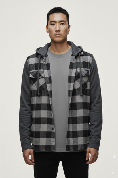 Flannel Shirt With Detachable Hood