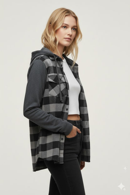 Flannel Shirt With Detachable Hood