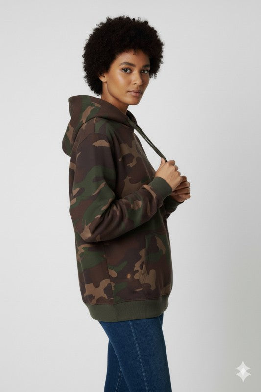 Unisex Fleece Pullover Hoodie #Camo
