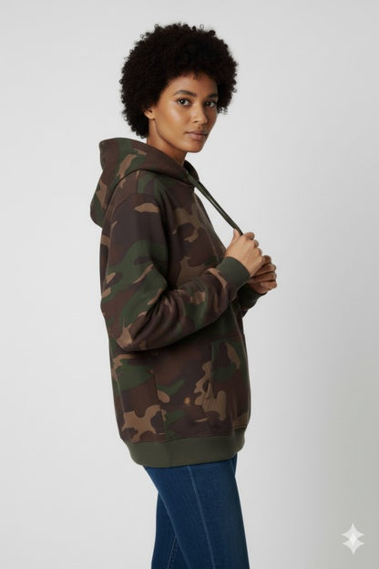 Unisex Fleece Pullover Hoodie #Camo