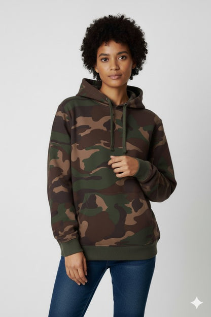 Unisex Fleece Pullover Hoodie #Camo