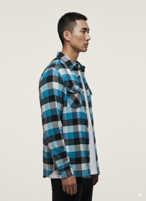Flannel Long Sleeve Buffalo Plaid Shirt