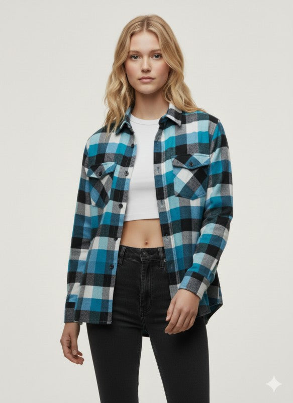 Flannel Long Sleeve Buffalo Plaid Shirt
