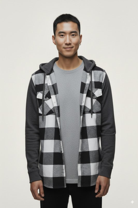 Flannel Shirt With Detachable Hood