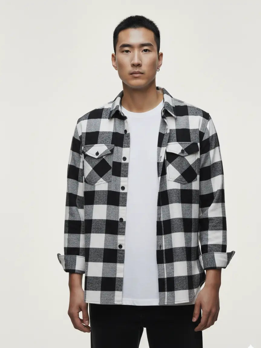 Flannel Long Sleeve Buffalo Plaid Shirt