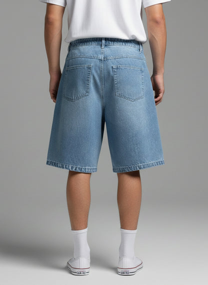 BAGGY FIT DENIM SHORTS (LIGHT BLUE)