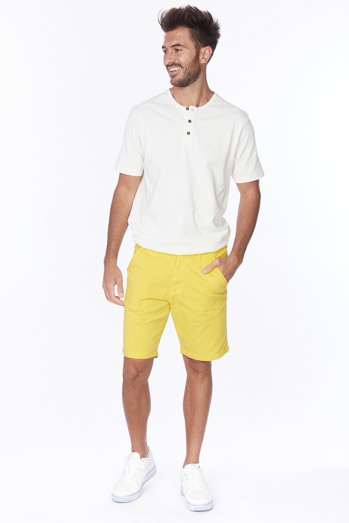 Men's Chino Twill Stretch Shorts #Yellow