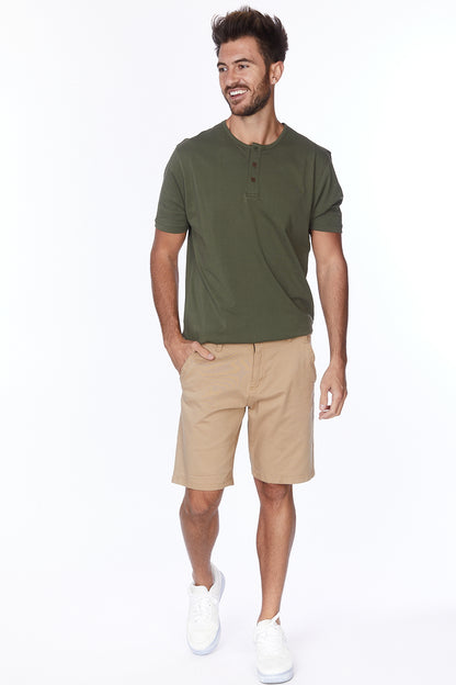Men's Chino Twill Stretch Shorts #Khaki