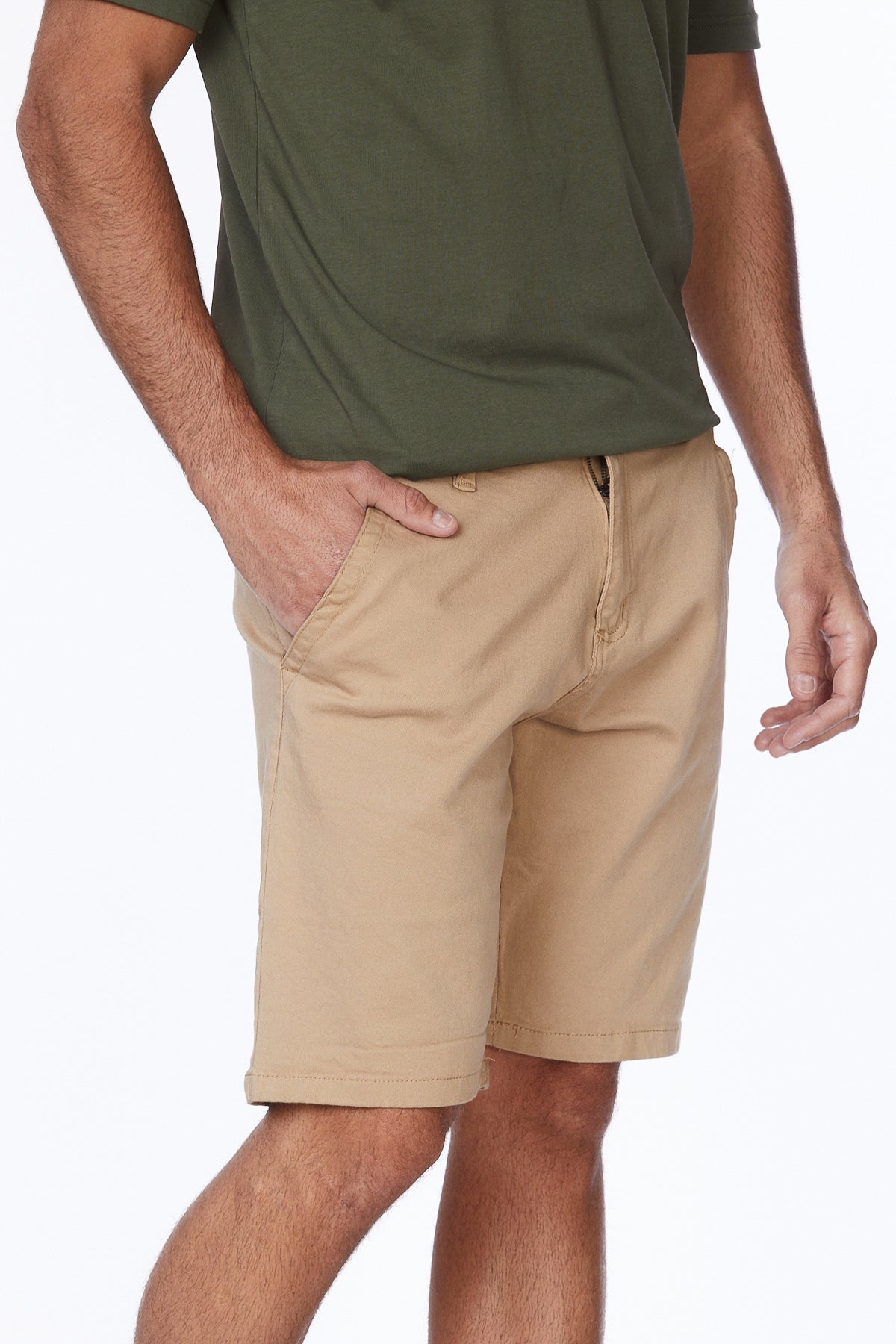 Men's Chino Twill Stretch Shorts #Khaki
