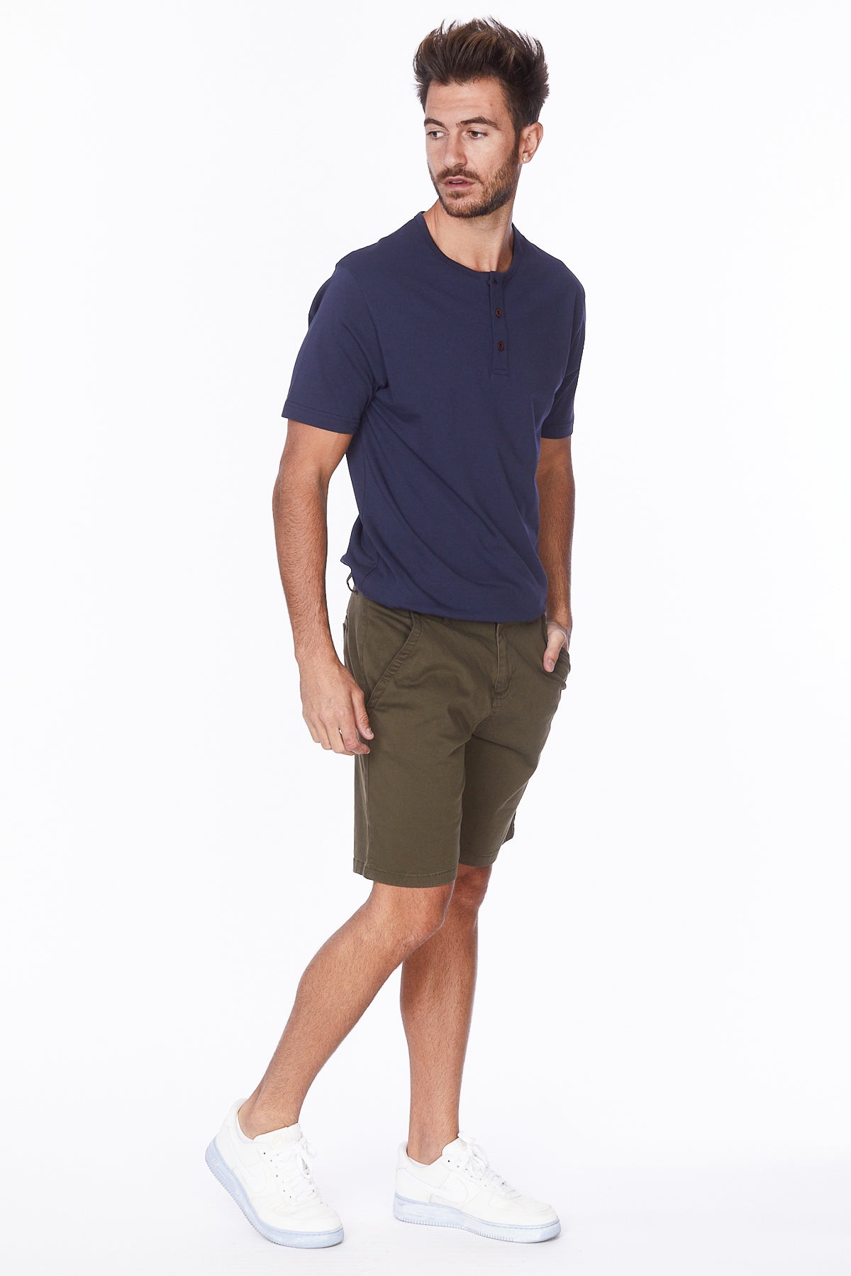 Men's Chino Twill Stretch Shorts #Olive