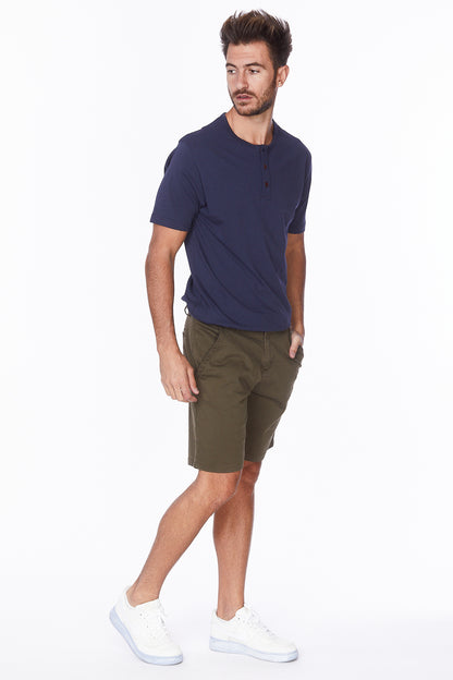 Men's Chino Twill Stretch Shorts #Olive