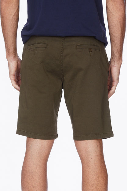 Men's Chino Twill Stretch Shorts #Olive