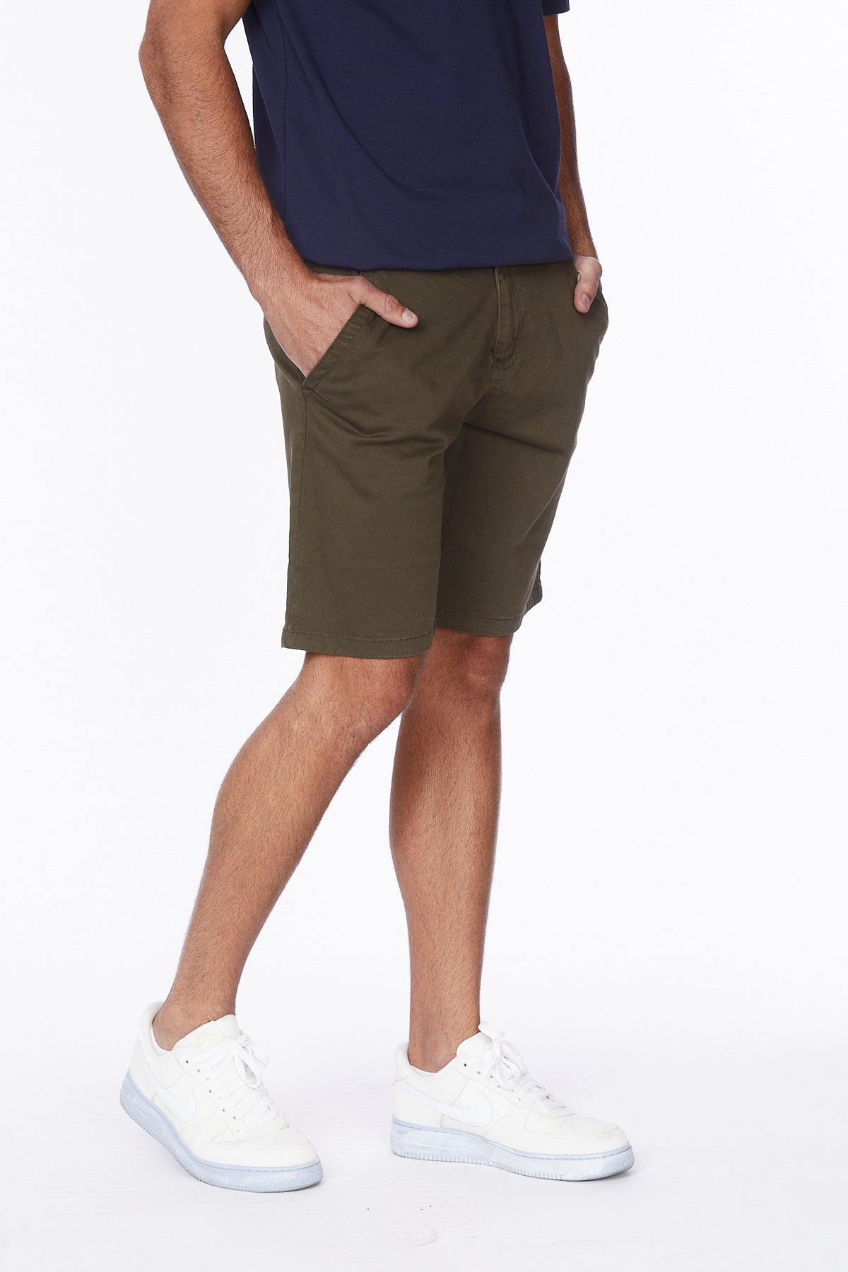 Men's Chino Twill Stretch Shorts #Olive