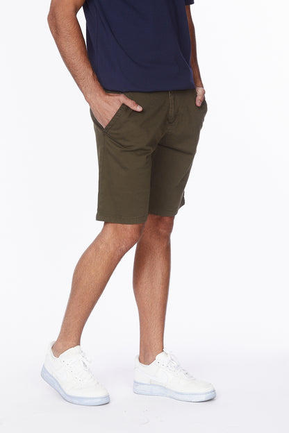 Men's Chino Twill Stretch Shorts #Olive