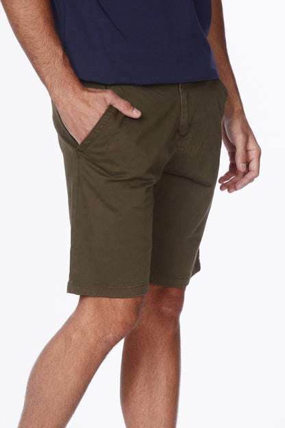 Men's Chino Twill Stretch Shorts #Olive