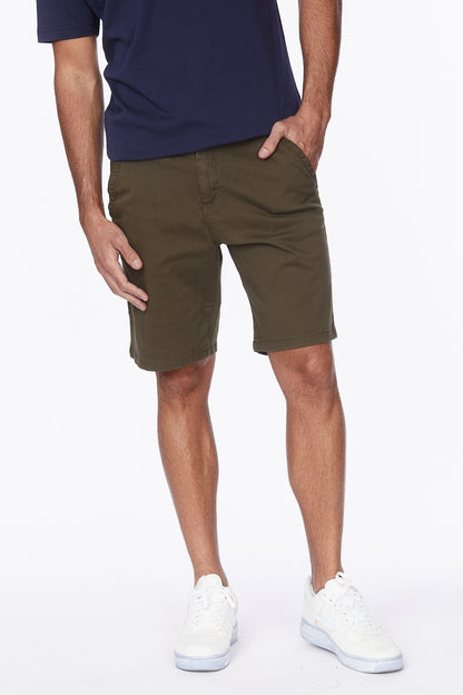 Men's Chino Twill Stretch Shorts #Olive
