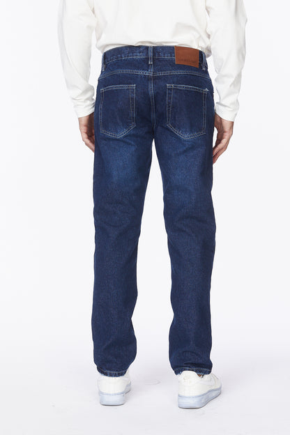 Men's Straight Fit Denim Jeans #Dark Blue