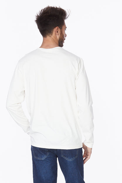 Henley Long Sleeves T-Shirt #Off-White