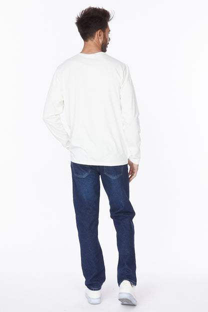 Henley Long Sleeves T-Shirt #Off-White