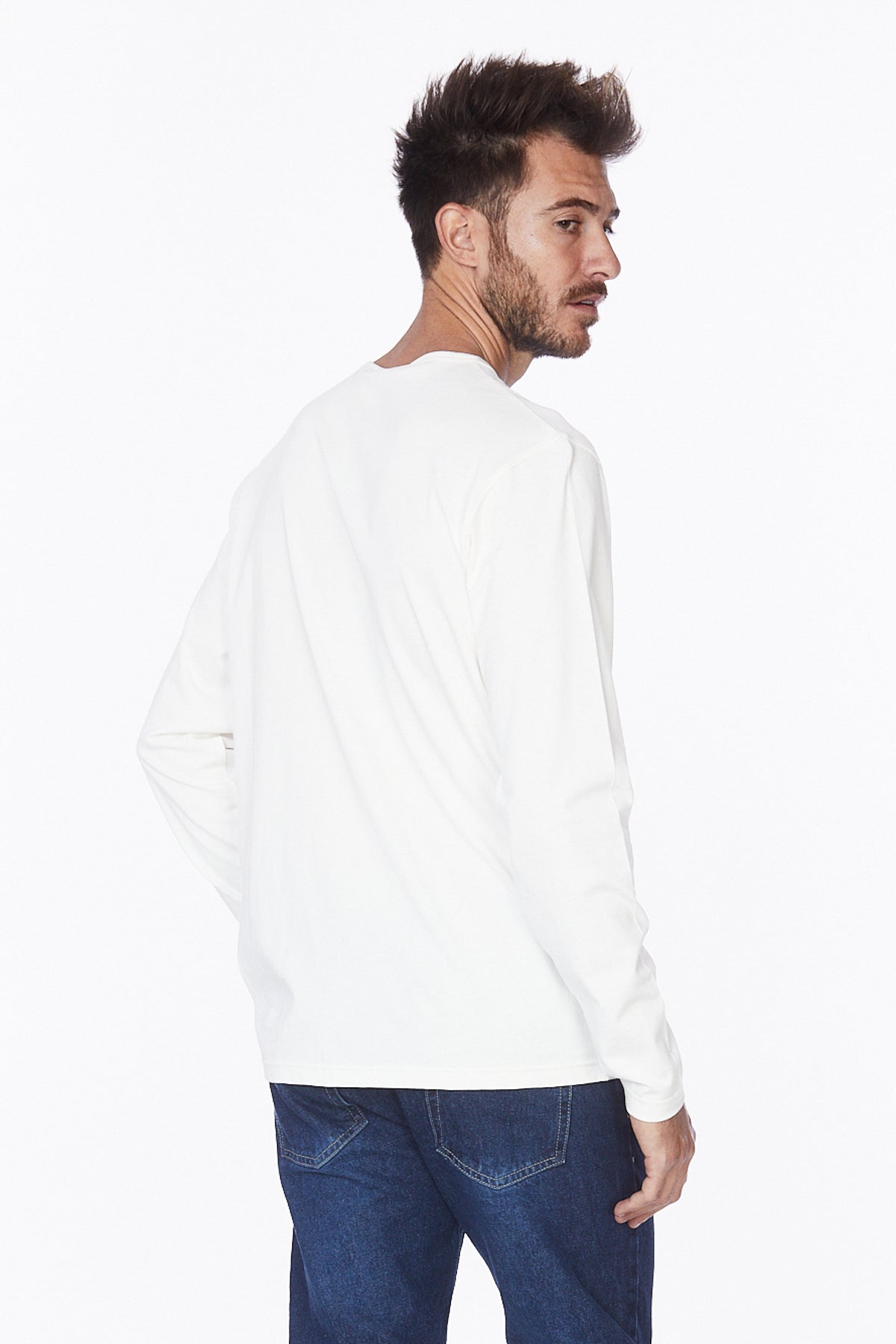 Henley Long Sleeves T-Shirt #Off-White