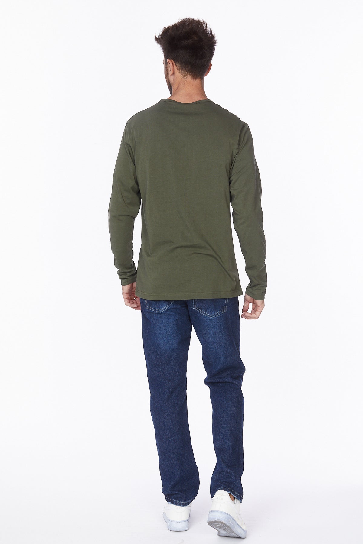 Henley Long Sleeves T-Shirt #Olive