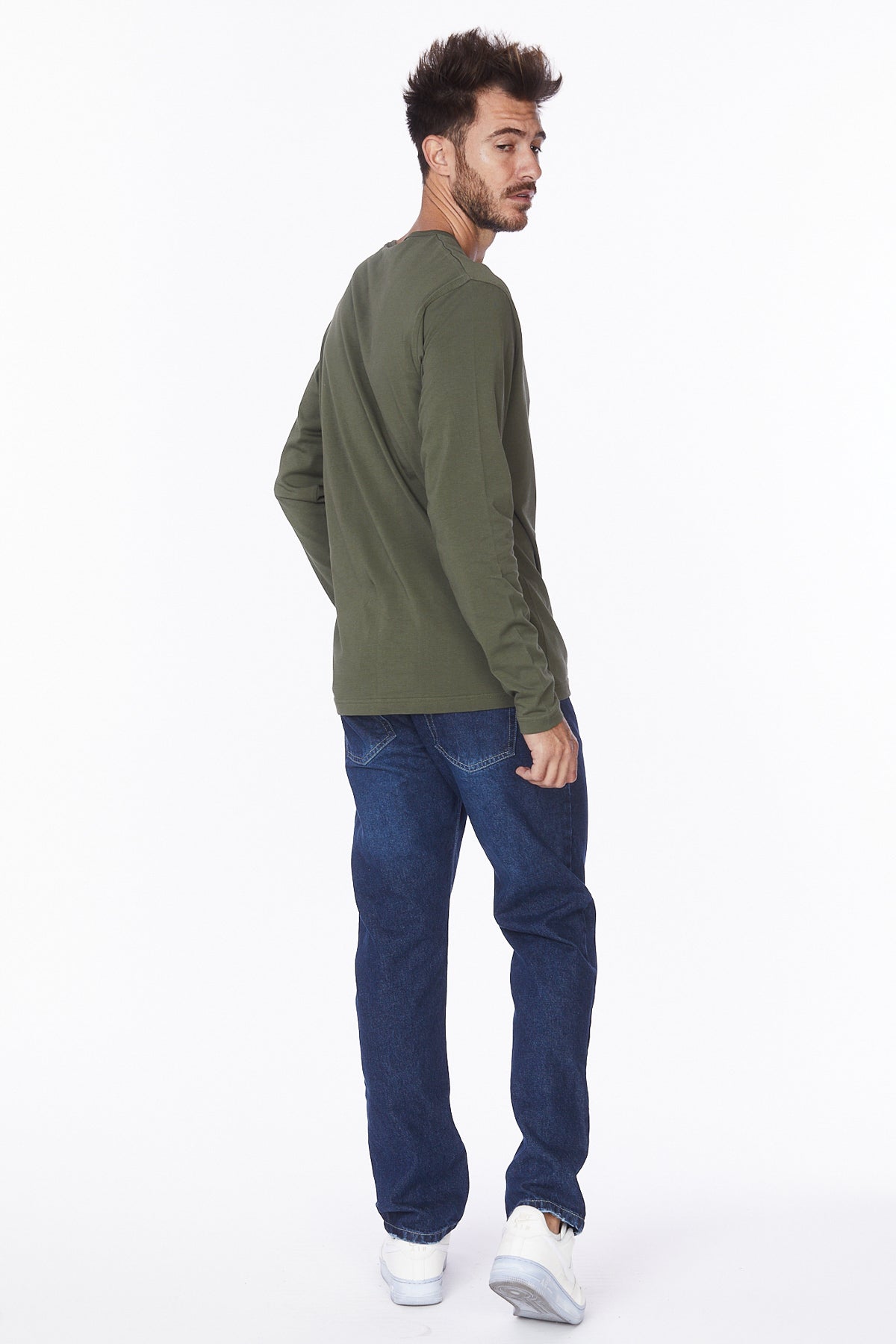 Henley Long Sleeves T-Shirt #Olive