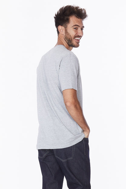 Men's Henley Short Sleeve T-Shirt #Grey